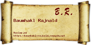 Baumhakl Rajnald névjegykártya